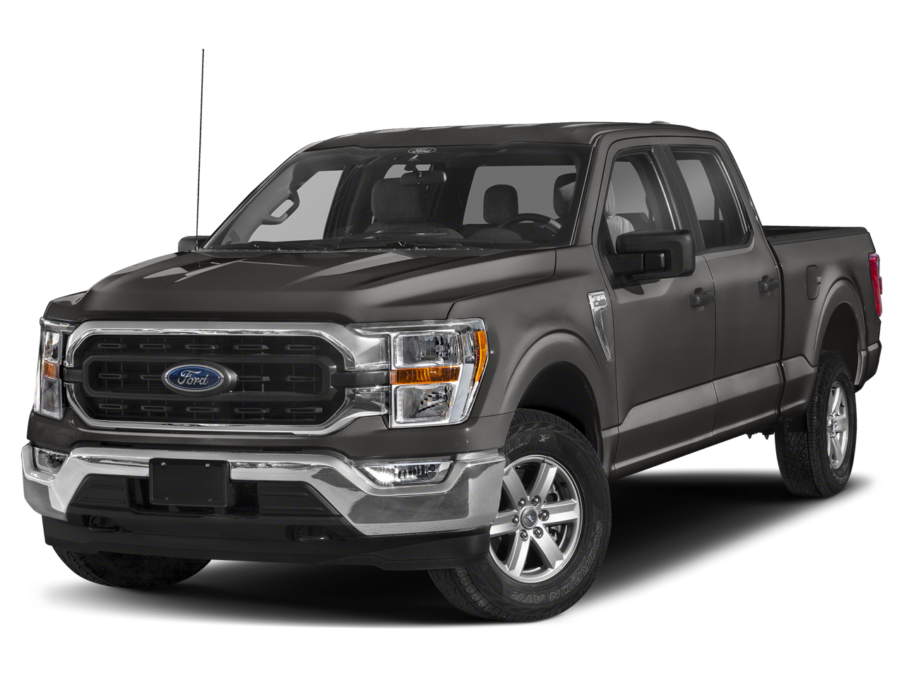 2023 Ford F-150 XLT in Gray Metallic — front three-quarter view
