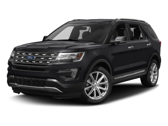 2017 Ford Explorer Limited in Shadow Black — front three-quarter view