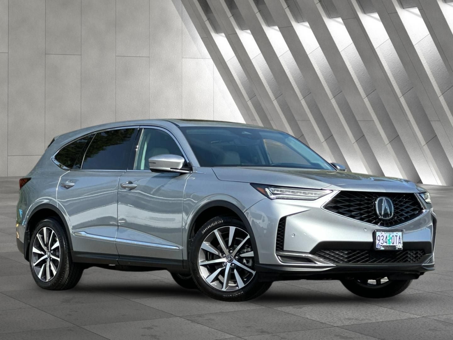 2026 Acura MDX Technology Package SH-AWD in Solar Silver Metallic — front three-quarter view