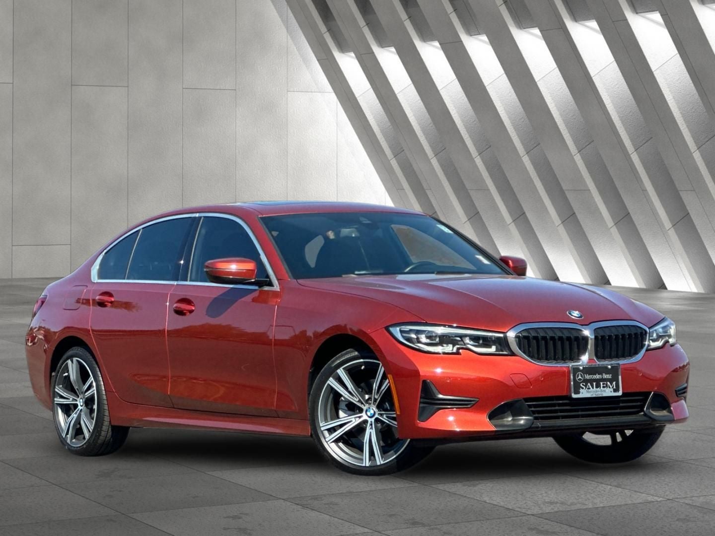 2019 BMW 3 Series 330i xDrive in Sunset Orange Metallic — front three-quarter view