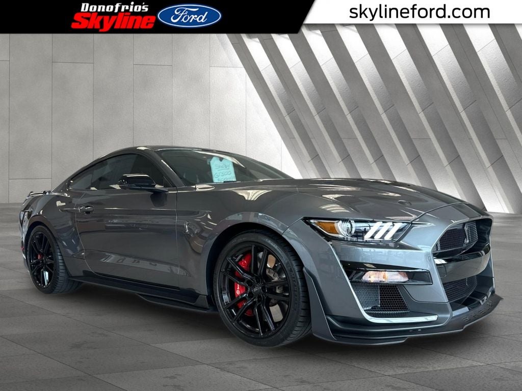2021 Ford Mustang Shelby GT500 in Gray Metallic — front three-quarter view