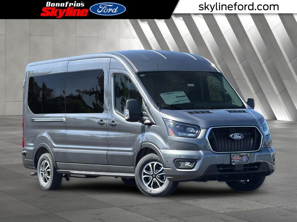 2026 Ford Transit-350 XLT in Carbonized Gray Metallic — front three-quarter view