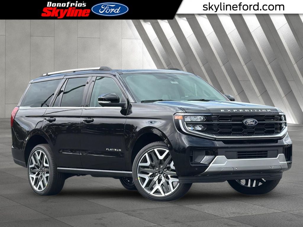 2026 Ford Expedition Platinum in Agate Black Metallic — front three-quarter view