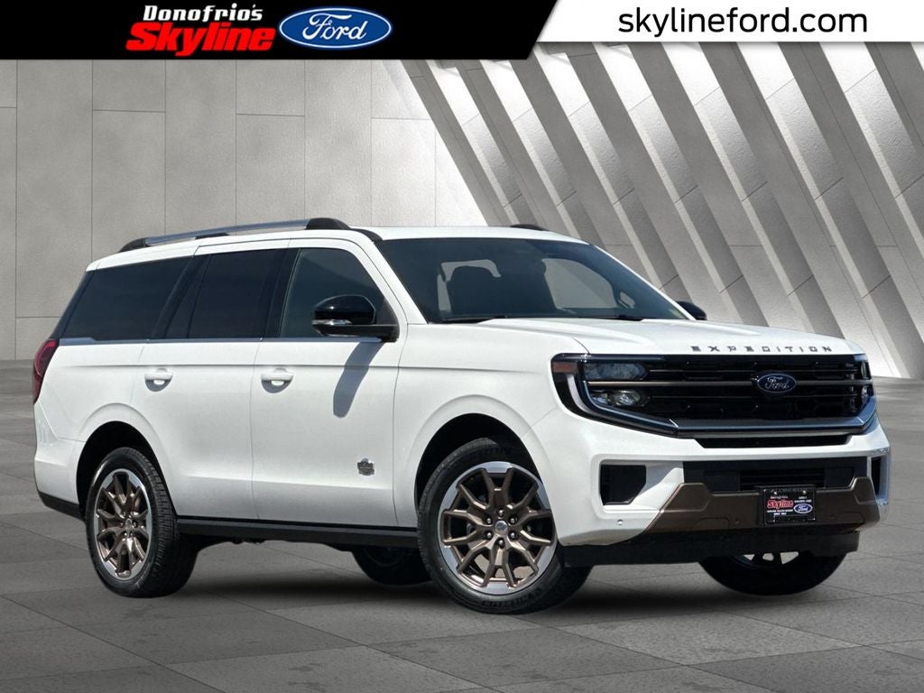 2026 Ford Expedition King Ranch in White Metallic — front three-quarter view