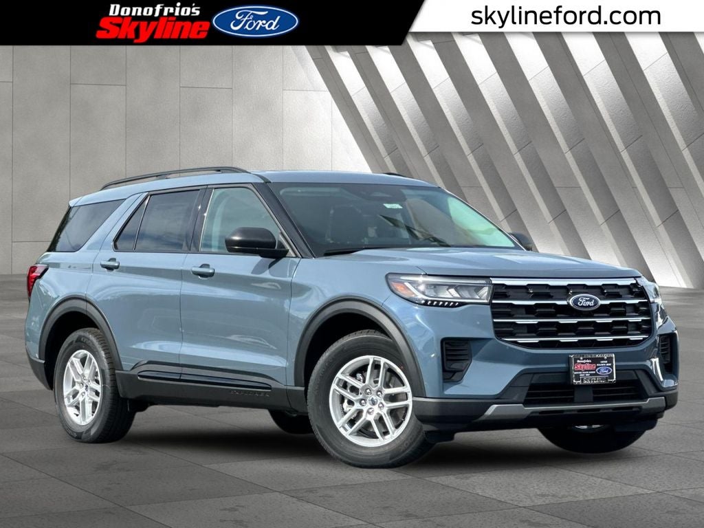 2026 Ford Explorer Active in Vapor Blue Metallic — front three-quarter view