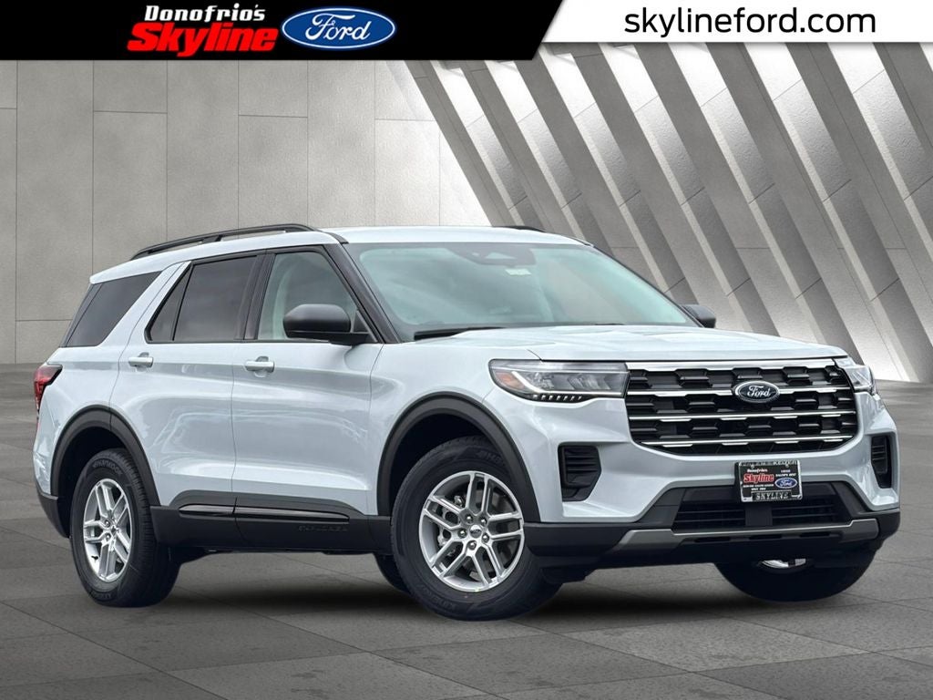 2026 Ford Explorer Active in Space White Metallic — front three-quarter view