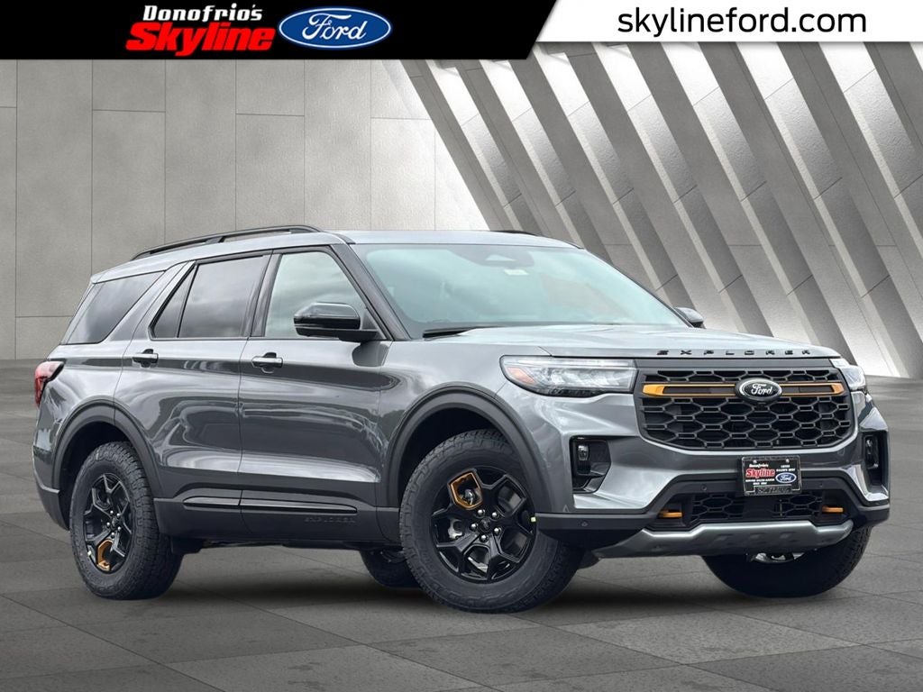 2026 Ford Explorer Tremor in Carbonized Gray Metallic — front three-quarter view