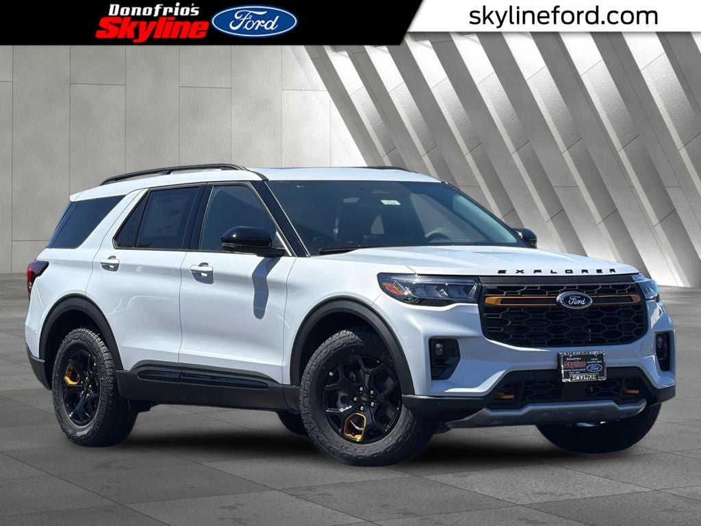 2026 Ford Explorer Tremor in Space White Metallic — front three-quarter view