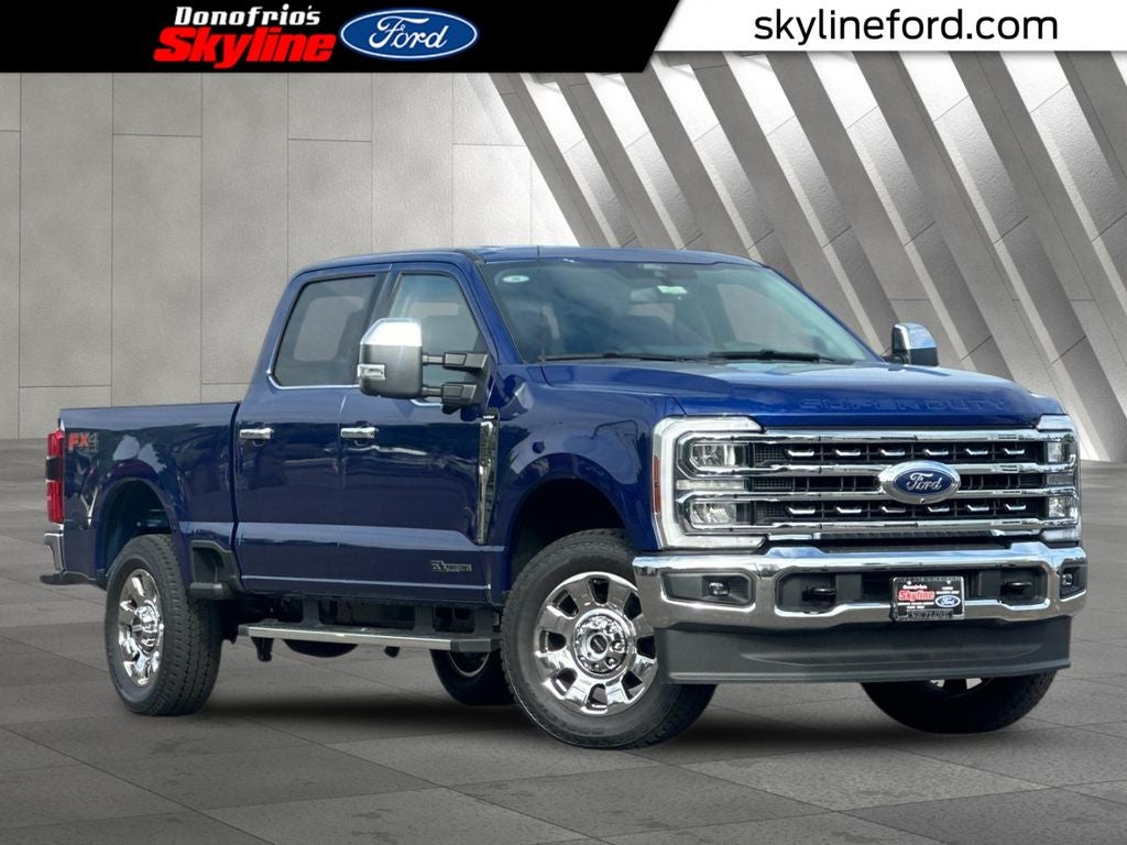 2026 Ford F-250SD Lariat in Blue Metallic — front three-quarter view
