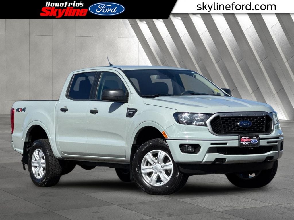2021 Ford Ranger XLT in Cactus Gray — front three-quarter view