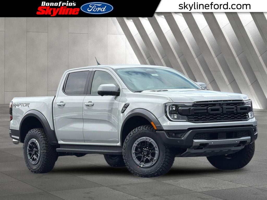 2026 Ford Ranger Raptor in Avalanche — front three-quarter view