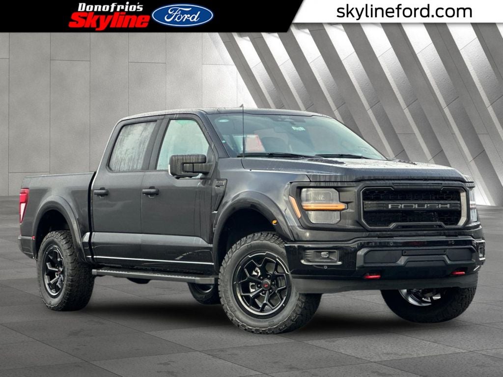 2025 Ford F-150 XLT ROUSH in Black Metallic — front three-quarter view