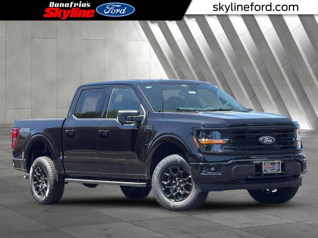 2026 Ford F-150 XLT in Agate Black Metallic — front three-quarter view