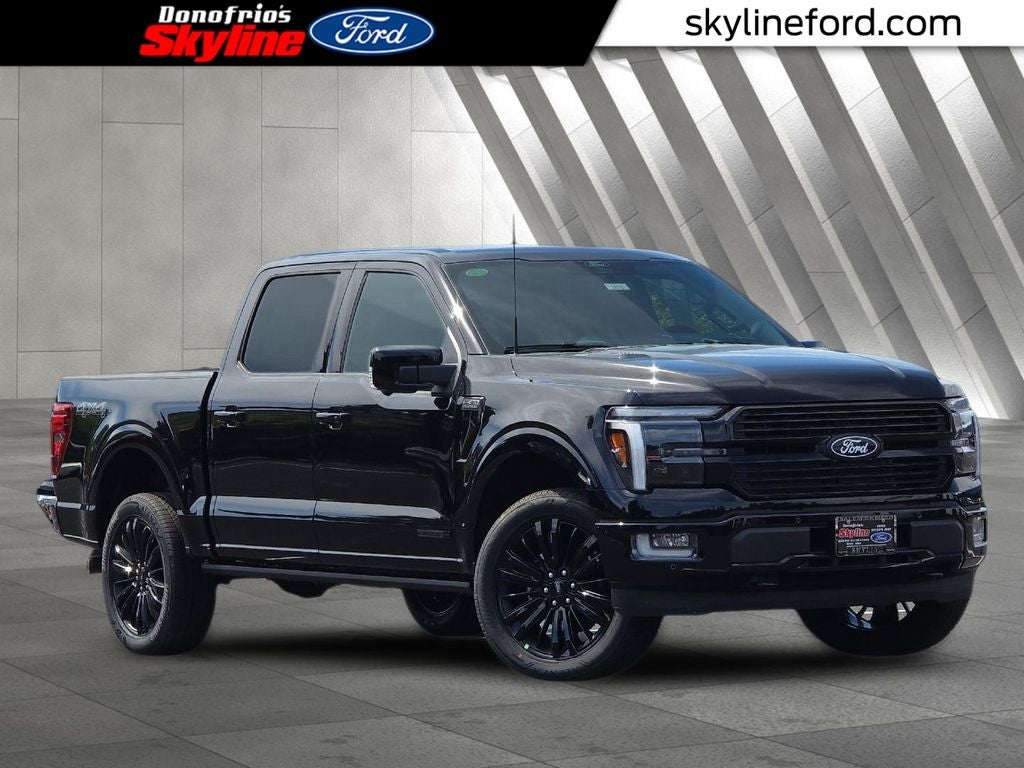 2026 Ford F-150 Platinum in Agate Black Metallic — front three-quarter view