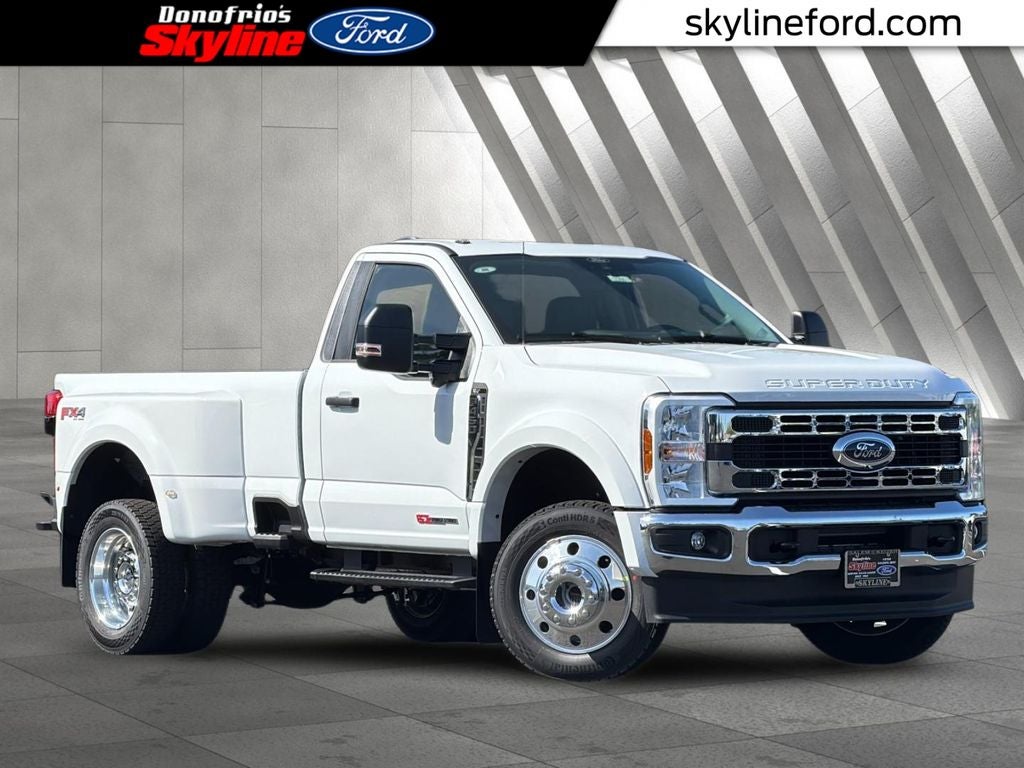 2026 Ford F-450SD XLT DRW in Oxford White — front three-quarter view
