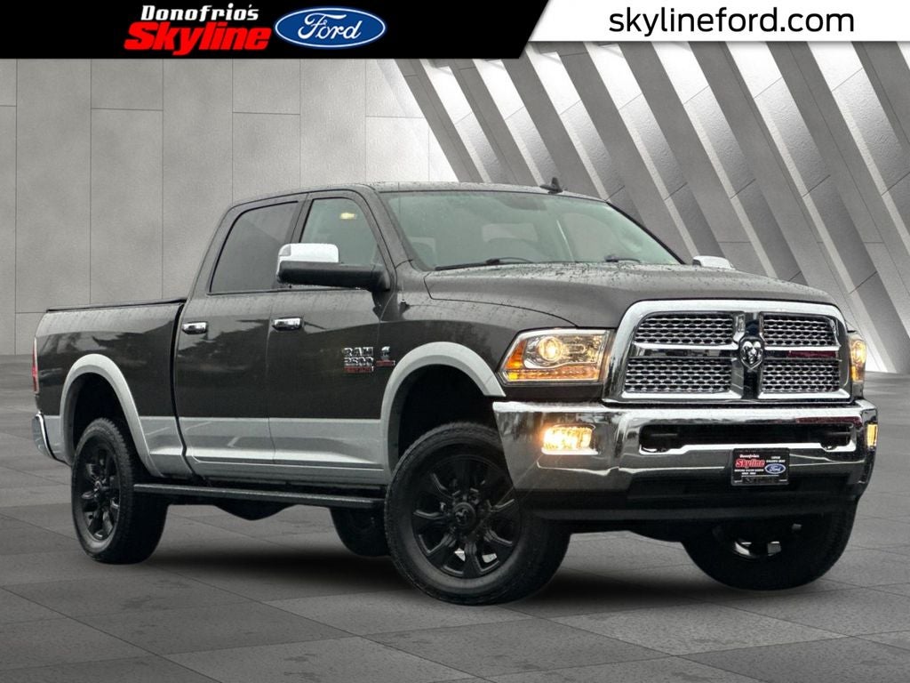 2015 RAM 2500 Laramie in Granite Crystal Metallic Clearcoat — front three-quarter view