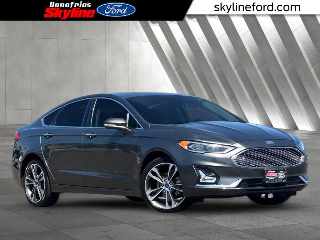 2020 Ford Fusion Titanium in Magnetic — front three-quarter view