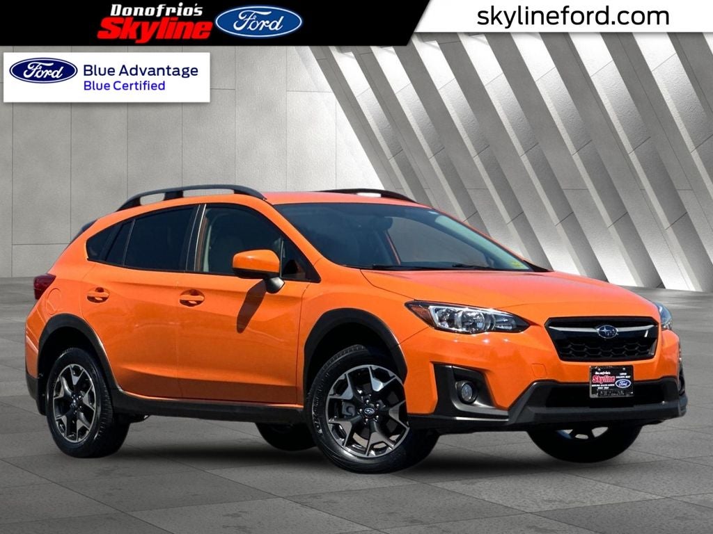 2019 Subaru Crosstrek 2.0i Premium in Orange — front three-quarter view