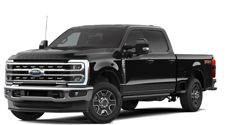 2026 Ford Super Duty F-250 Lariat in Agate Black Metallic — front three-quarter view