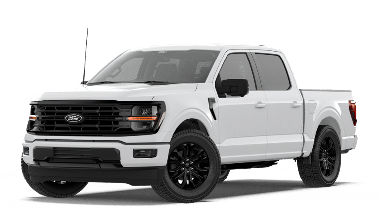 2026 Ford F-150 XLT in Oxford White — front three-quarter view