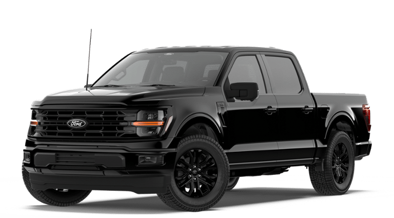2026 Ford F-150 XLT in Agate Black Metallic — front three-quarter view