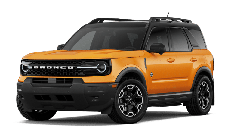 2026 Ford Bronco Sport Outer Banks in Orange Fury Metallic Tri-Coat — front three-quarter view
