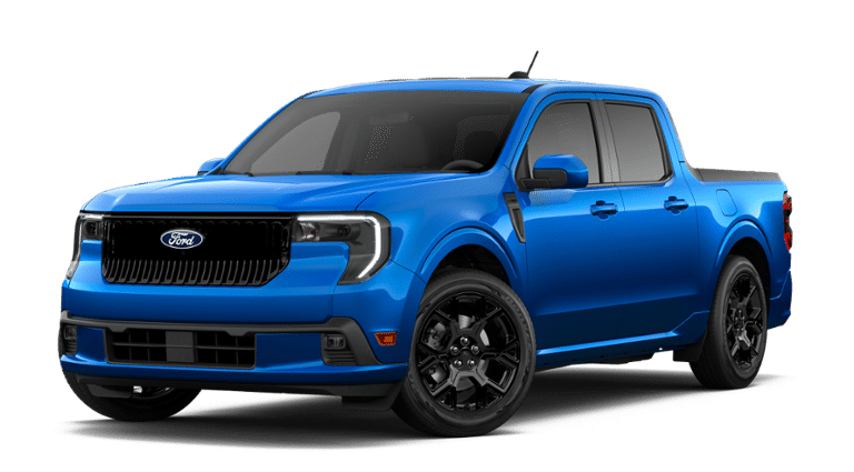 2026 Ford Maverick Lobo in Velocity Blue — front three-quarter view