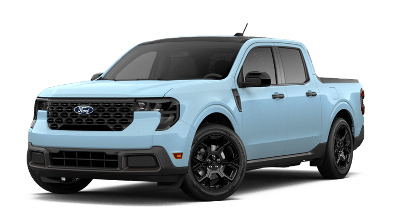 2026 Ford Maverick XLT in Light Blue — front three-quarter view