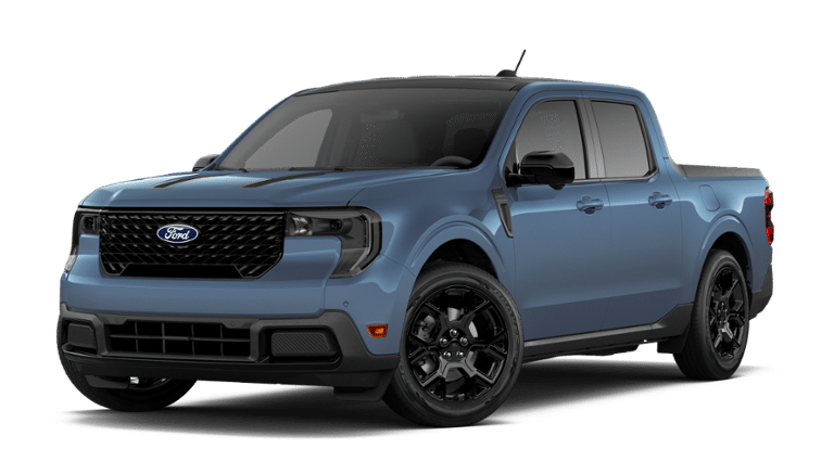 2026 Ford Maverick Lariat in Azure Gray Metallic Tri-Coat — front three-quarter view
